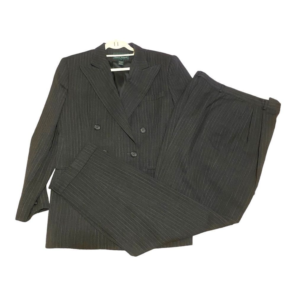Lauren Ralph Lauren Pinstripe Double Breasted Pantsuit